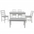 Solid Wood Pine Dining Table Set With 4 Chairs, 1pc Bench Set Kitchen Room Furniture - Custom Alt by Opencart SEO Pack PRO