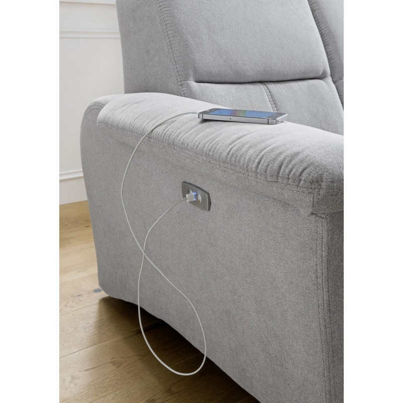 Panana silver colored microfiber 3 seater sofa £500 JSJ