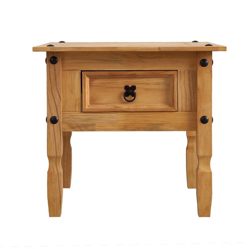 Jerbby Pine Wood Side Table
