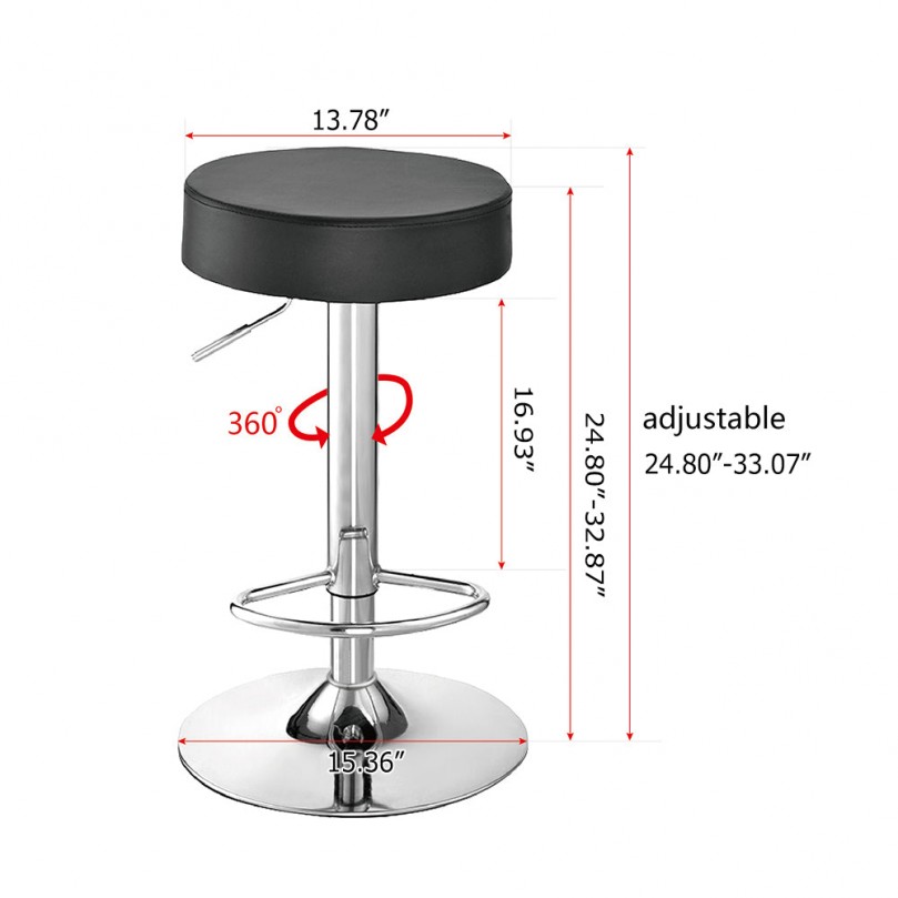 Swivel Adjustable Backless PU Bar Stool with Footrest Swivel Adjustable Backless PU Bar Stool with Footrest